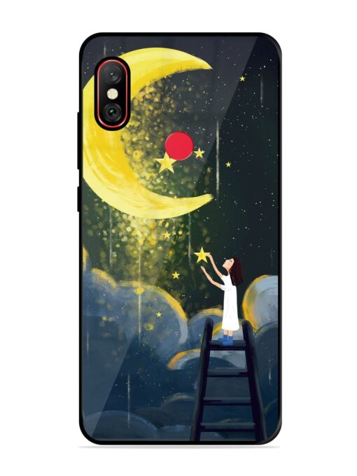 Moonlight Healing Night Illustration Glossy Metal TPU Phone Cover for Xiaomi Redmi Note 6 Pro Zapvi