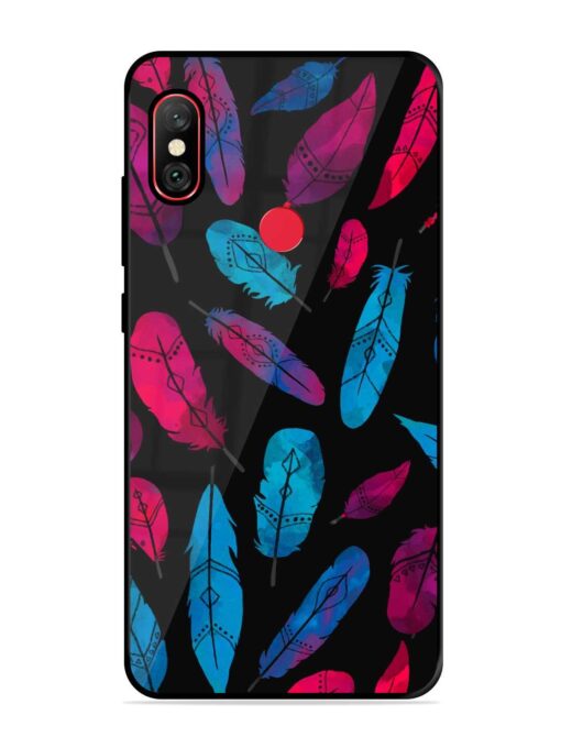 Feather Art Glossy Metal Phone Cover for Xiaomi Redmi Note 6 Pro