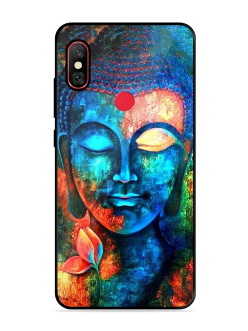 Buddha Painting Glossy Metal Phone Cover for Xiaomi Redmi Note 6 Pro Zapvi