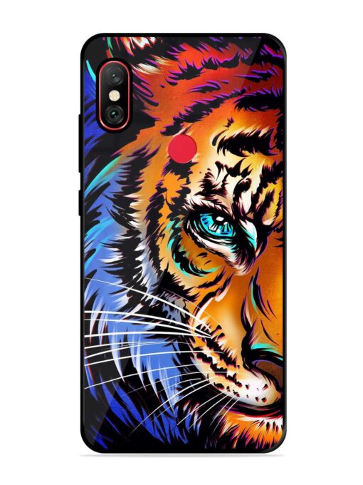 Colorful Lion Art Glossy Metal Phone Cover for Xiaomi Redmi Note 6 Pro