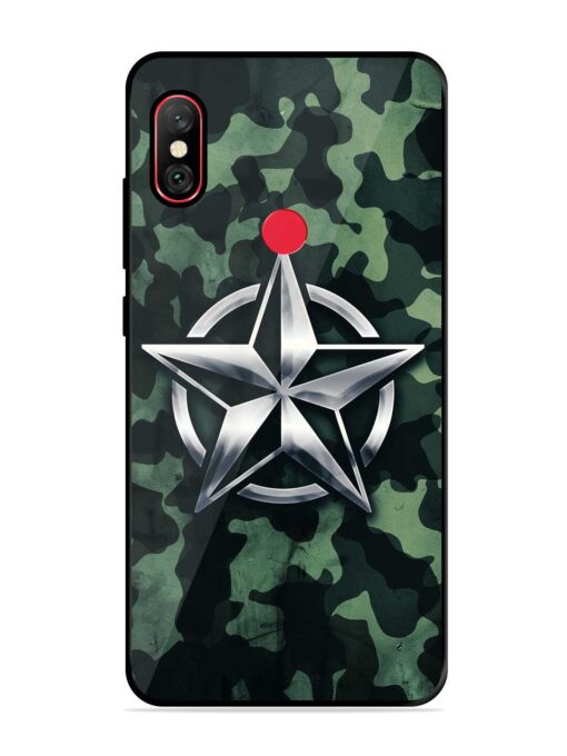 Indian Army Star Design Glossy Metal Phone Cover for Xiaomi Redmi Note 6 Pro Zapvi