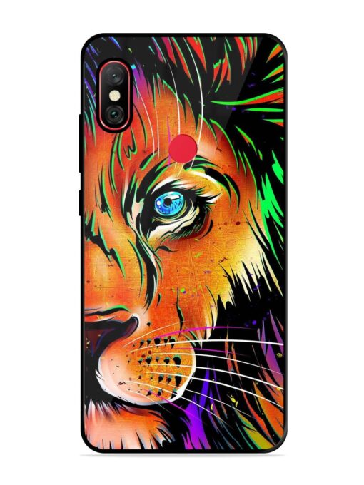 Colorful Lion Design Glossy Metal TPU Phone Cover for Xiaomi Redmi Note 6 Pro Zapvi