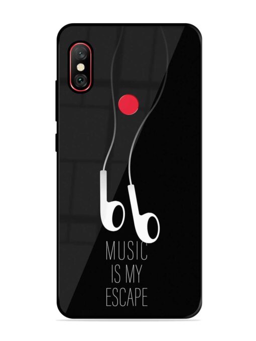 Music Is My Escape Glossy Metal Phone Cover for Xiaomi Redmi Note 6 Pro Zapvi