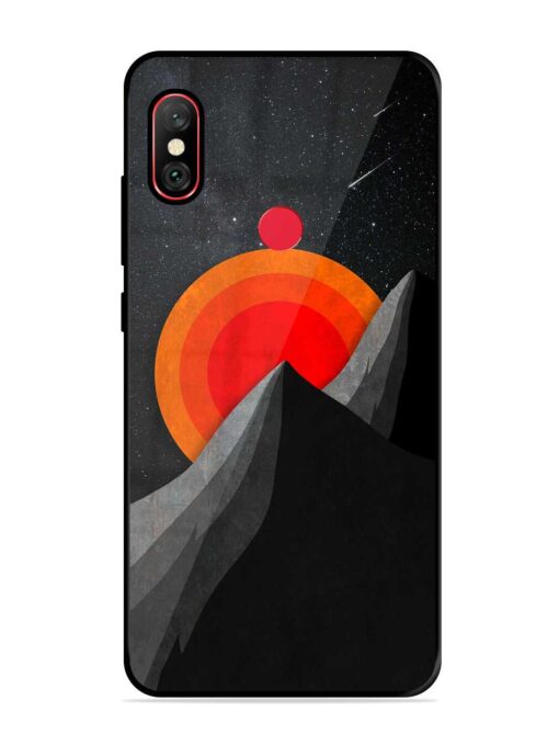 Black Mountain Glossy Metal Phone Cover for Xiaomi Redmi Note 6 Pro Zapvi