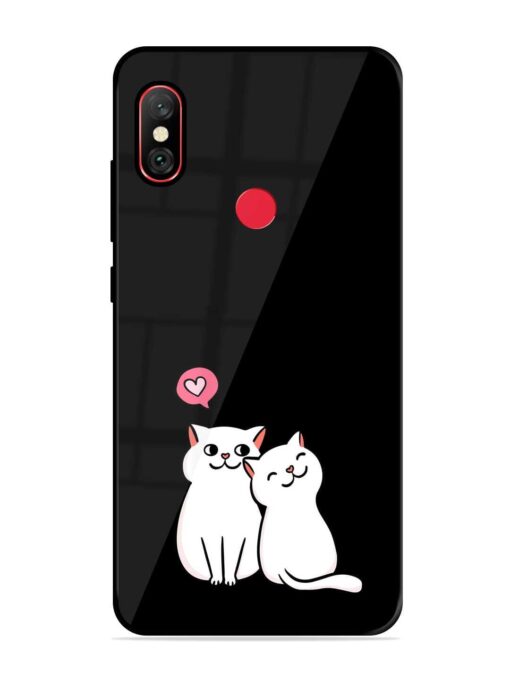 Cat Love Glossy Metal Phone Cover for Xiaomi Redmi Note 6 Pro Zapvi