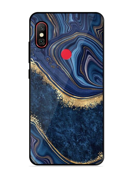 Abstract Background Blue Glossy Metal TPU Phone Cover for Xiaomi Redmi Note 6 Pro Zapvi