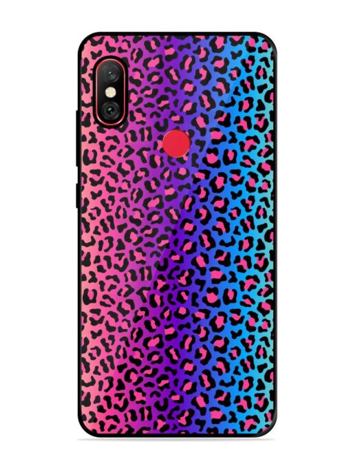 Colorful Leopard Seamless Glossy Metal Phone Cover for Xiaomi Redmi Note 6 Pro Zapvi