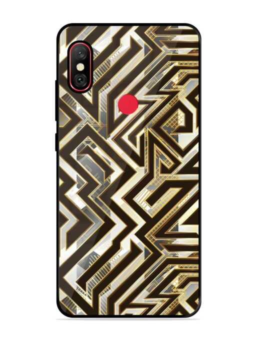 Technology Geometric Seamless Glossy Metal Phone Cover for Xiaomi Redmi Note 6 Pro