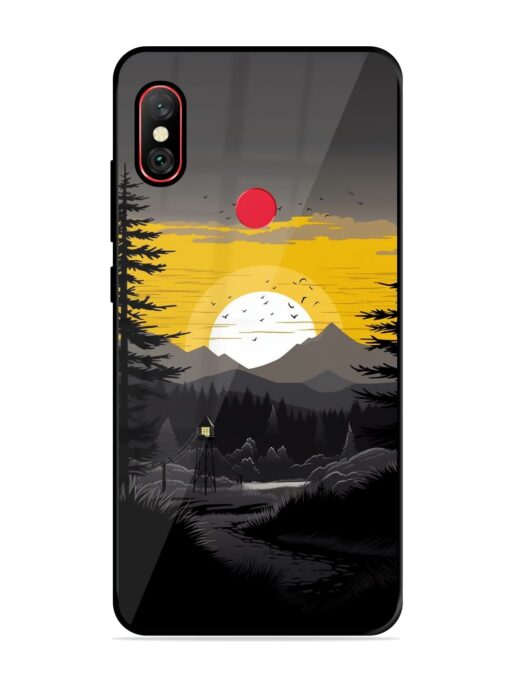 Sunset Vector Glossy Metal Phone Cover for Xiaomi Redmi Note 6 Pro Zapvi