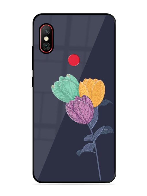 Flower Vector Glossy Metal Phone Cover for Xiaomi Redmi Note 6 Pro Zapvi