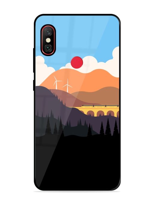 Minimal Mountain Vector Glossy Metal Phone Cover for Xiaomi Redmi Note 6 Pro