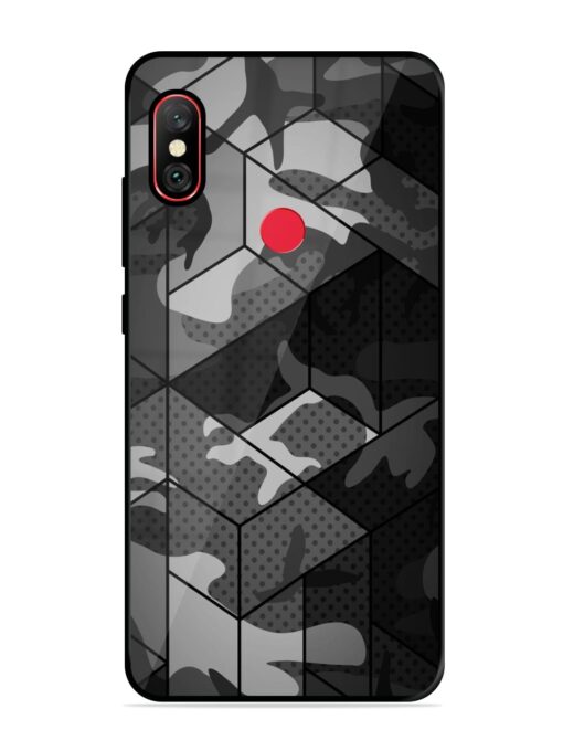 Hexagonal Pattern Glossy Metal Phone Cover for Xiaomi Redmi Note 6 Pro