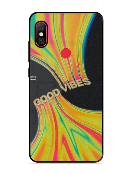 Good Vibes Glossy Metal Phone Cover for Xiaomi Redmi Note 6 Pro Zapvi