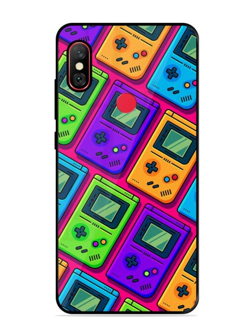 Game Seamless Pattern Glossy Metal Phone Cover for Xiaomi Redmi Note 6 Pro