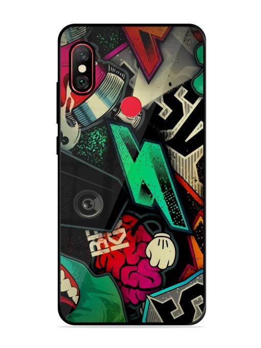 Graffiti Art Glossy Metal Phone Cover for Xiaomi Redmi Note 6 Pro Zapvi