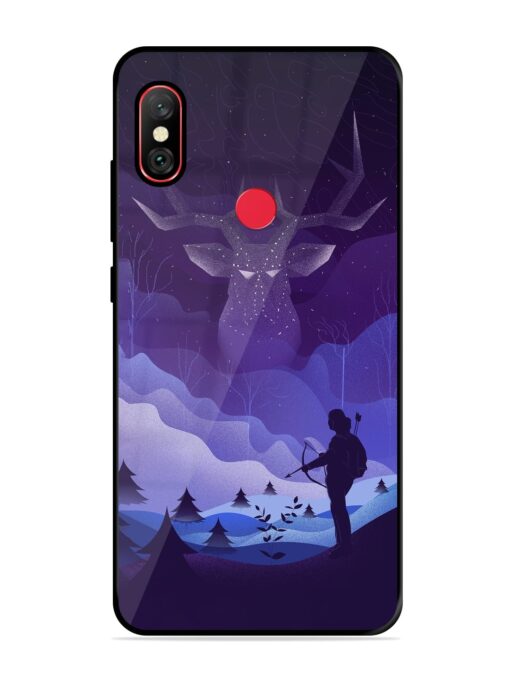 Deer Forest River Glossy Metal Phone Cover for Xiaomi Redmi Note 6 Pro Zapvi