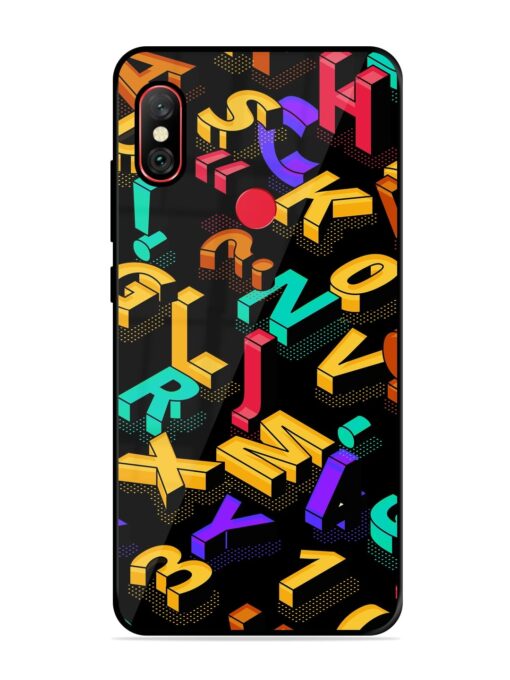 Seamless Pattern With Letters Glossy Metal Phone Cover for Xiaomi Redmi Note 6 Pro