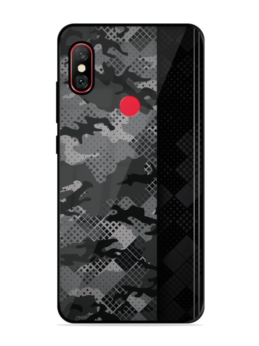 Dark Camouflage Glossy Metal Phone Cover for Xiaomi Redmi Note 6 Pro Zapvi