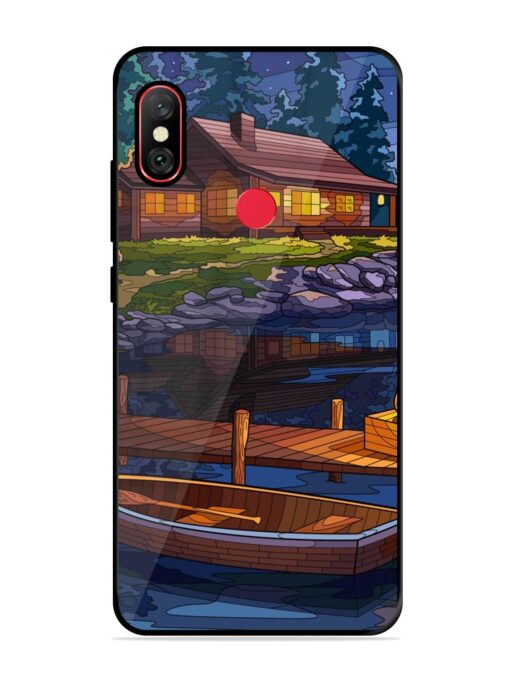 Village Night Scene Glossy Metal Phone Cover for Xiaomi Redmi Note 6 Pro Zapvi