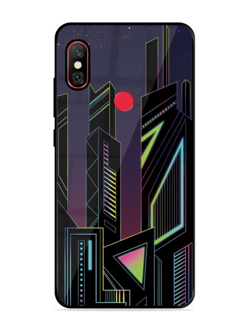 Neon Dreamscape Glossy Metal Phone Cover for Xiaomi Redmi Note 6 Pro Zapvi