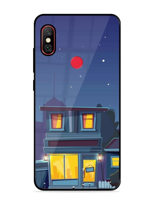 Vector Night House Glossy Metal Phone Cover for Xiaomi Redmi Note 6 Pro