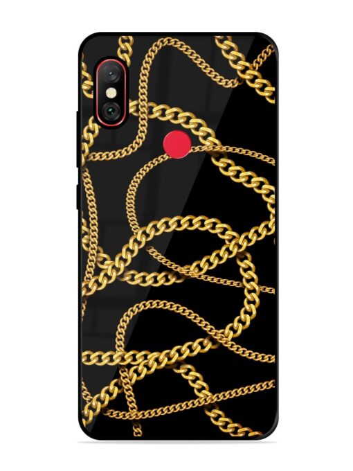 Decorative Golde Chain Glossy Metal Phone Cover for Xiaomi Redmi Note 6 Pro