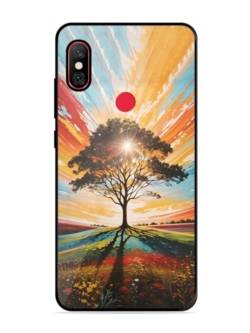 Abstract Tree Colorful Art Glossy Metal Phone Cover for Xiaomi Redmi Note 6 Pro Zapvi