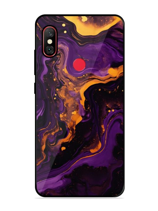 Painting Of A Purple Glossy Metal Phone Cover for Xiaomi Redmi Note 6 Pro Zapvi