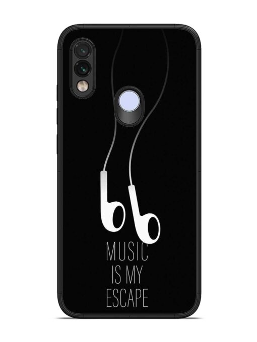 Music Is My Escape Glossy Metal Phone Cover for Xiaomi Redmi Note 7 Zapvi