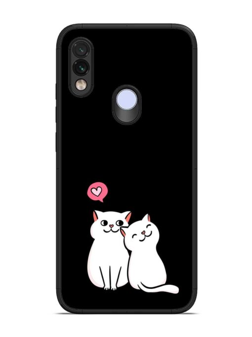 Cat Love Glossy Metal Phone Cover for Xiaomi Redmi Note 7 Zapvi