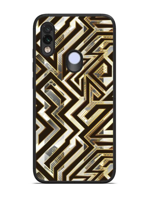 Technology Geometric Seamless Glossy Metal Phone Cover for Xiaomi Redmi Note 7 Zapvi