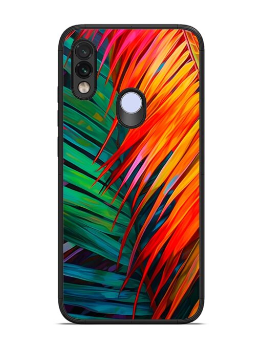 Painted Tropical Leaves Glossy Metal Phone Cover for Xiaomi Redmi Note 7 Zapvi