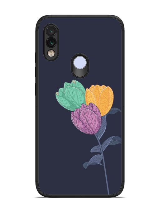 Flower Vector Glossy Metal Phone Cover for Xiaomi Redmi Note 7