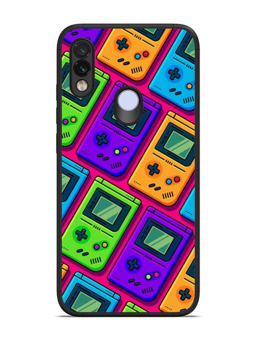 Game Seamless Pattern Glossy Metal Phone Cover for Xiaomi Redmi Note 7