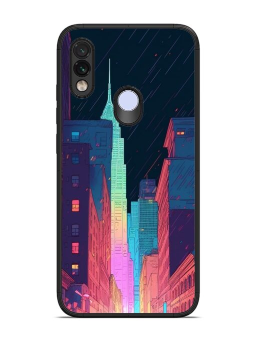 Minimal City Art Glossy Metal Phone Cover for Xiaomi Redmi Note 7 Zapvi