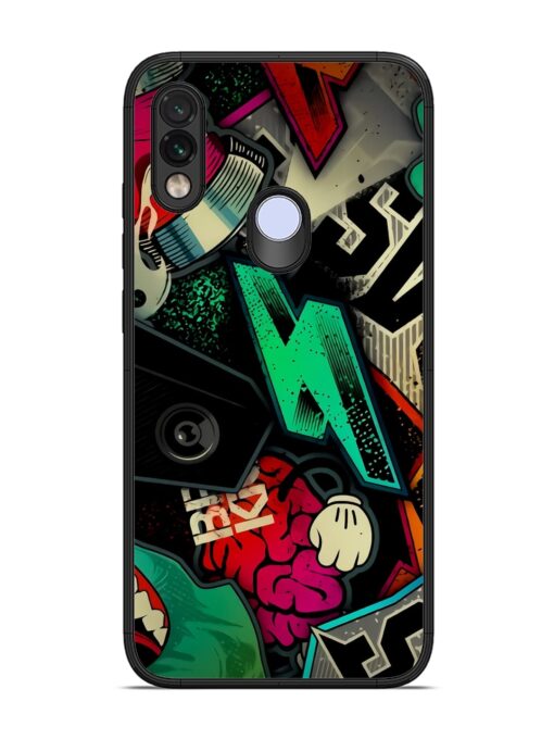 Graffiti Art Glossy Metal Phone Cover for Xiaomi Redmi Note 7