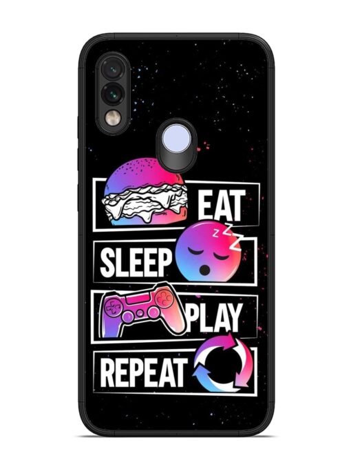 Eat Sleep Play Repeat Glossy Metal Phone Cover for Xiaomi Redmi Note 7 Zapvi