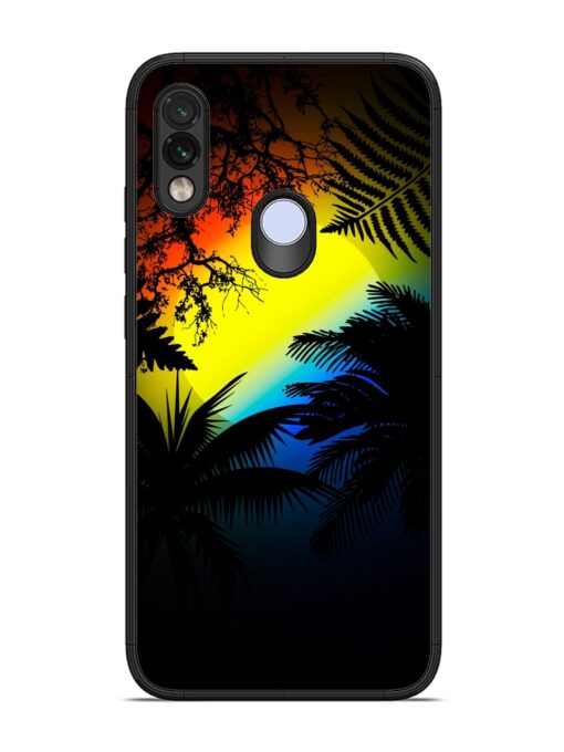 Colorful Sunset With Palm Trees Glossy Metal Phone Cover for Xiaomi Redmi Note 7 Zapvi