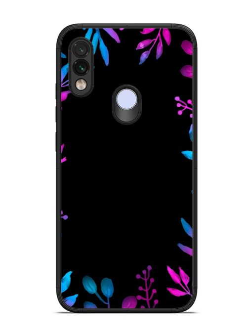 Flower Pattern Watercolor Glossy Metal Phone Cover for Xiaomi Redmi Note 7 Zapvi