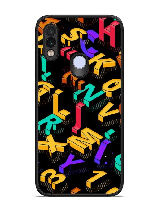 Seamless Pattern With Letters Glossy Metal Phone Cover for Xiaomi Redmi Note 7 Zapvi