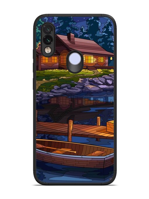 Village Night Scene Glossy Metal Phone Cover for Xiaomi Redmi Note 7 Zapvi