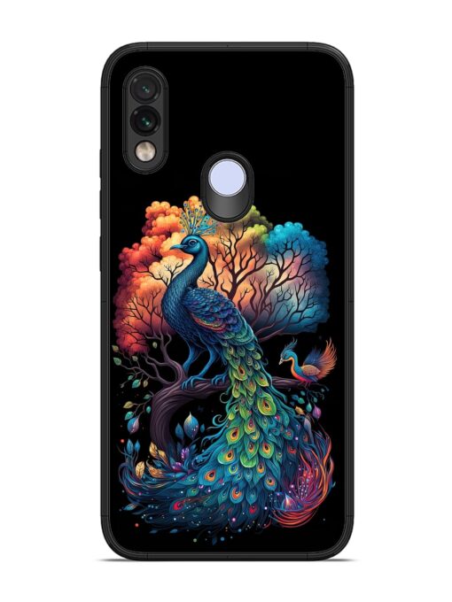 Peacock Tree Art Glossy Metal Phone Cover for Xiaomi Redmi Note 7 Zapvi