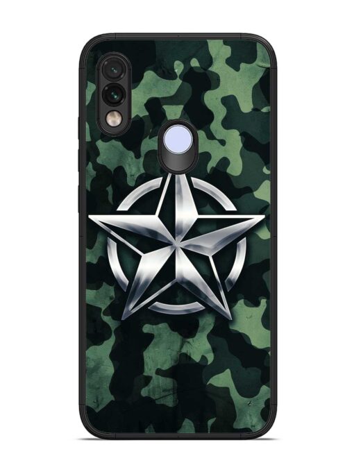 Indian Army Star Design Glossy Metal Phone Cover for Xiaomi Redmi Note 7 Pro Zapvi