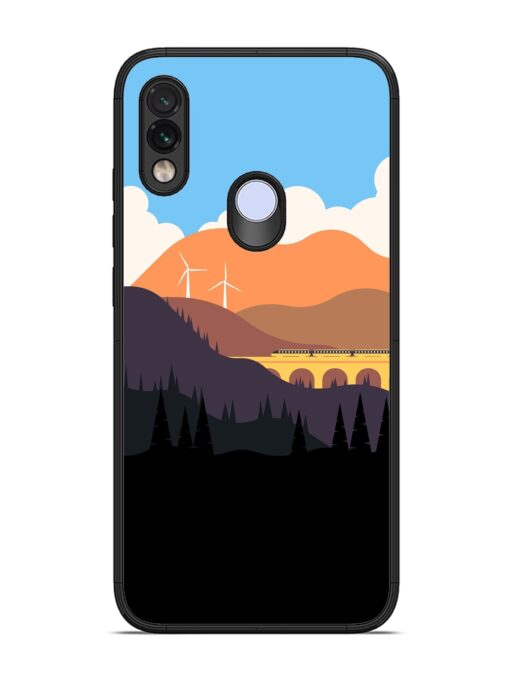 Minimal Mountain Vector Glossy Metal Phone Cover for Xiaomi Redmi Note 7 Pro Zapvi