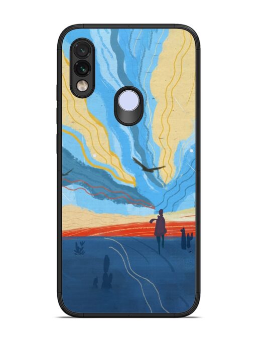 Minimal Abstract Landscape Glossy Metal Phone Cover for Xiaomi Redmi Note 7 Pro