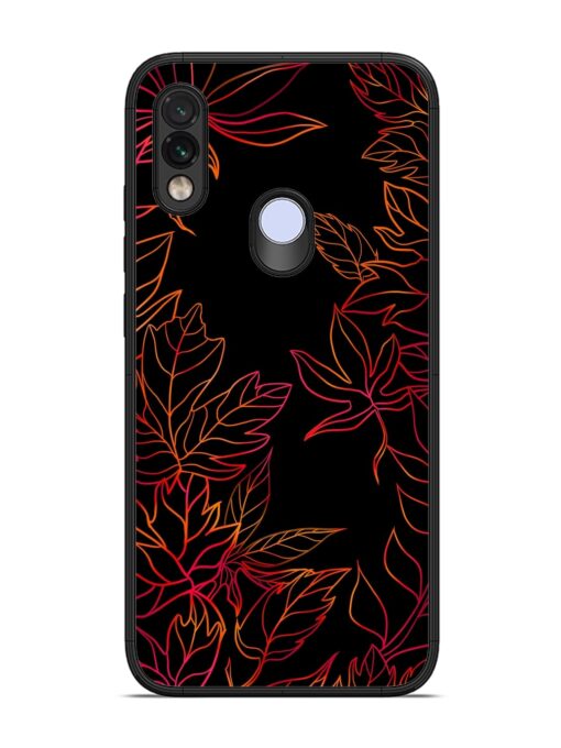 Red Floral Pattern Glossy Metal Phone Cover for Xiaomi Redmi Note 7 Pro