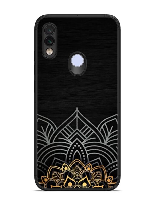 Decorative Golden Pattern Glossy Metal Phone Cover for Xiaomi Redmi Note 7 Pro