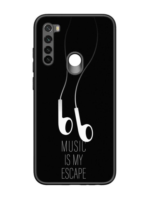 Music Is My Escape Glossy Metal Phone Cover for Xiaomi Redmi Note 8 Zapvi