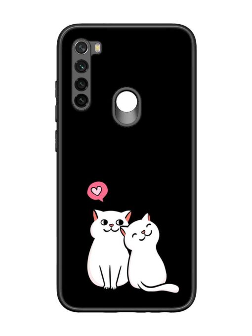 Cat Love Glossy Metal Phone Cover for Xiaomi Redmi Note 8 Zapvi