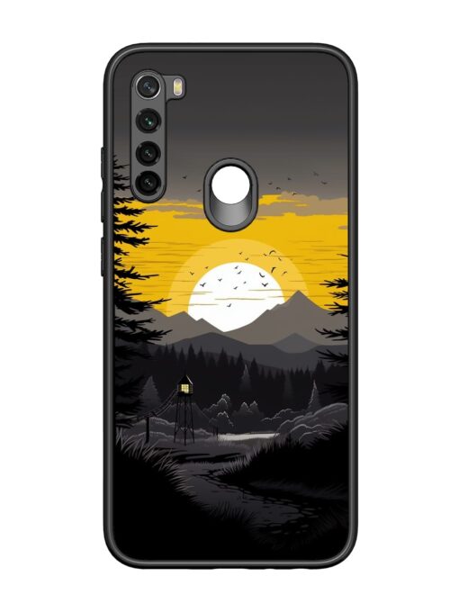 Sunset Vector Glossy Metal Phone Cover for Xiaomi Redmi Note 8